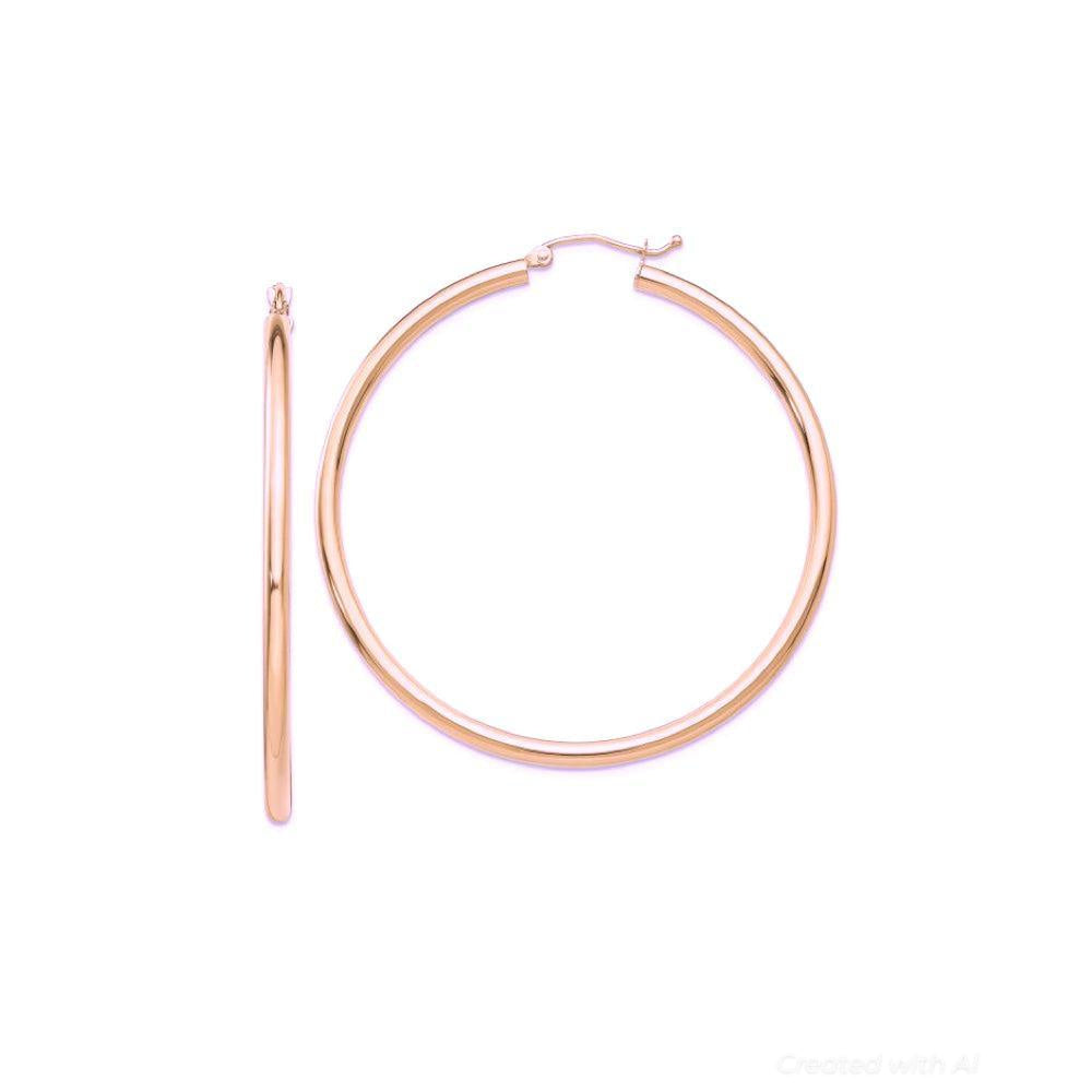 18k Rose Gold Medium Hoop Earrings - FINAL SALE - One Size - Earrings
