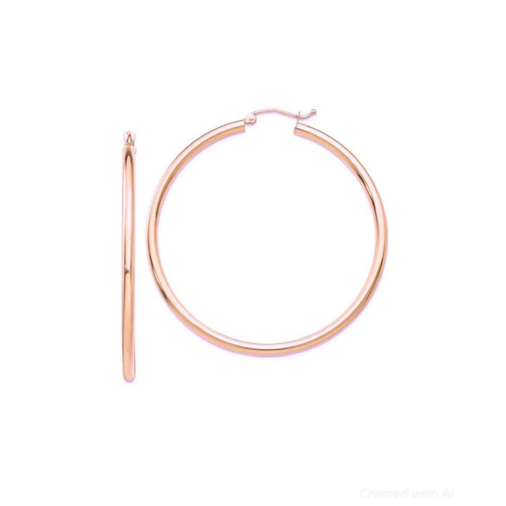 18k Rose Gold Medium Hoop Earrings - FINAL SALE - One Size - Earrings