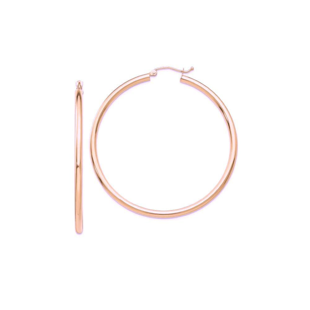 18k Rose Gold Medium Hoop Earrings - FINAL SALE - One Size - Earrings