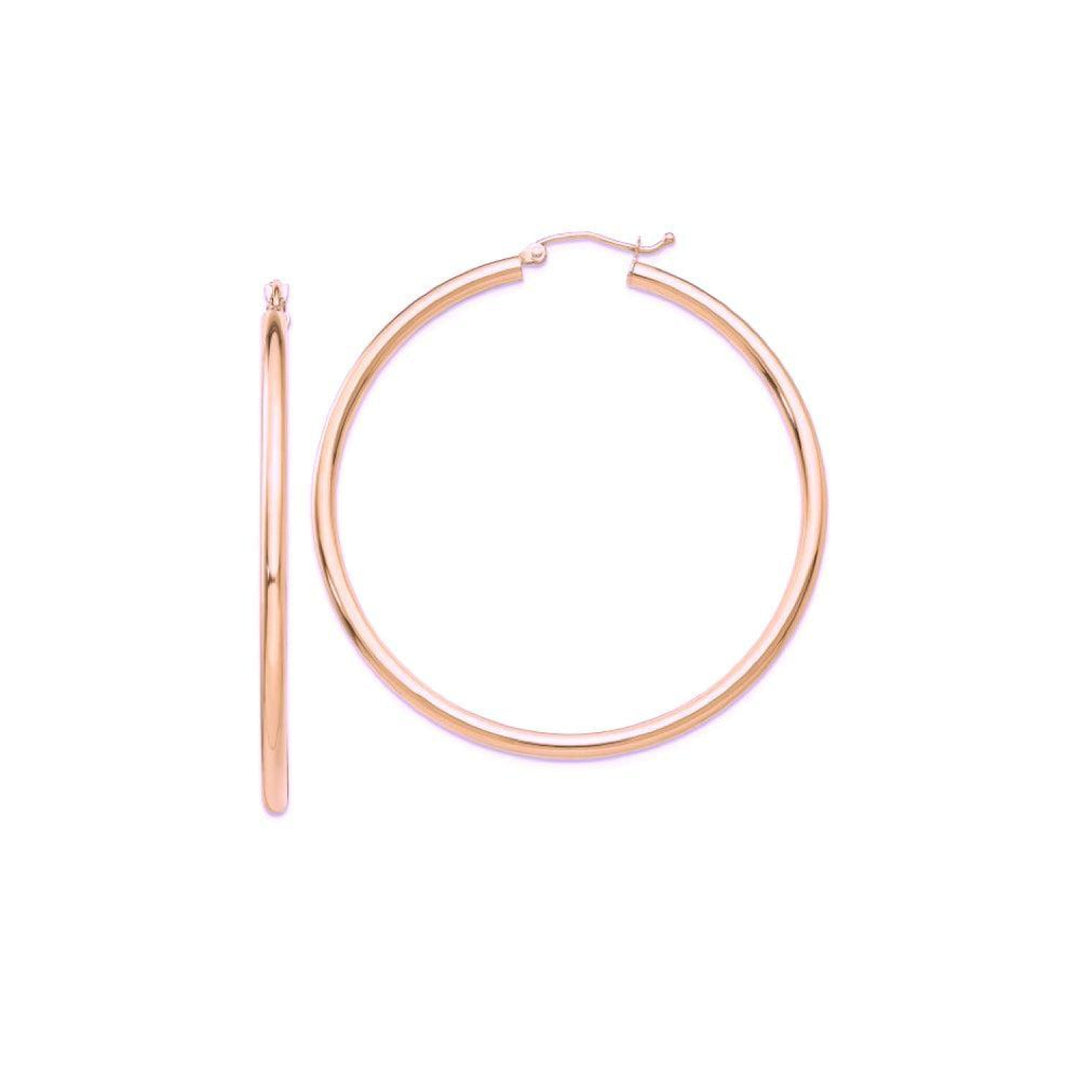 18k Rose Gold Medium Hoop Earrings - FINAL SALE - One Size - Earrings