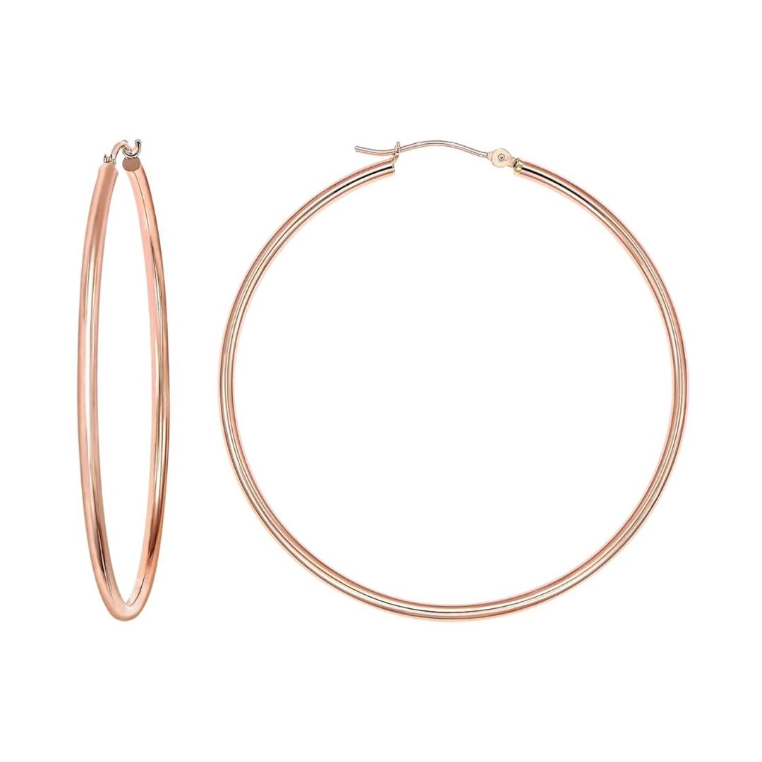 18k Rose Gold Large Hoop Earrings