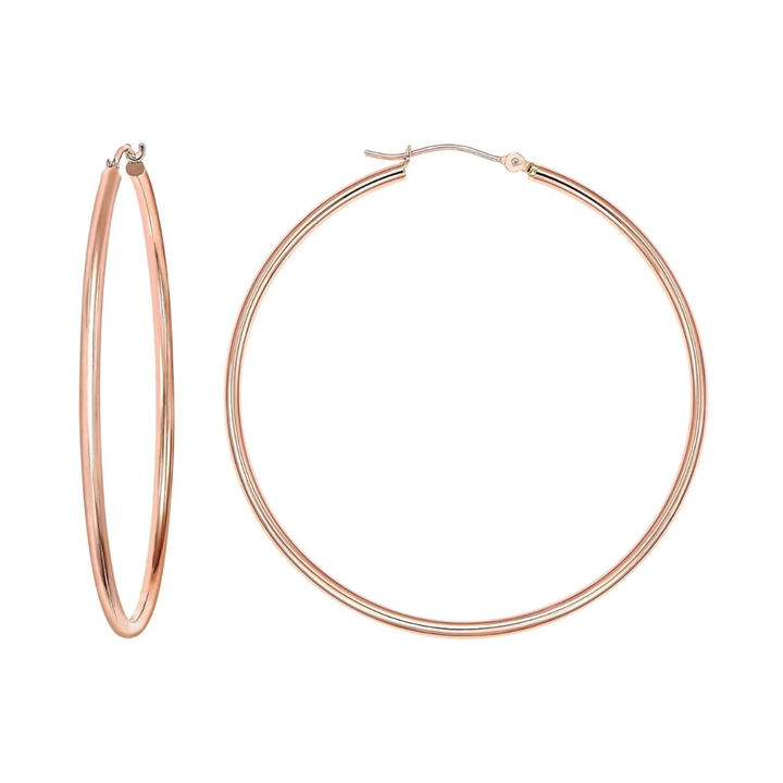 18k Rose Gold Large Hoop Earrings