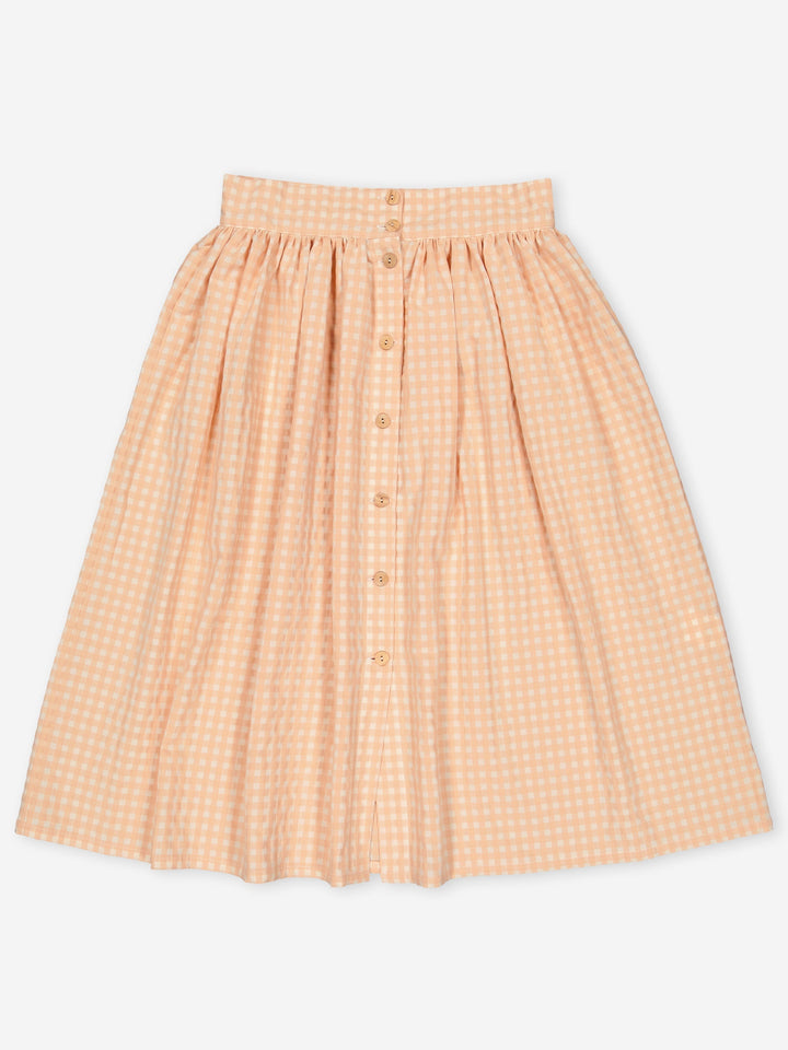 Brigitte Gingham Skirt - Apricot Gingham