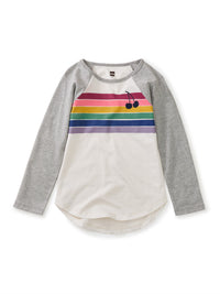 Cherry Raglan Graphic Tee - Chalk