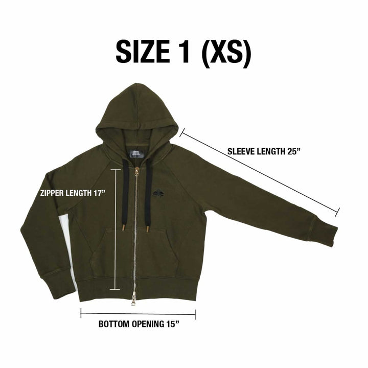 No. 1 Olive Zip Hoodie - Olive