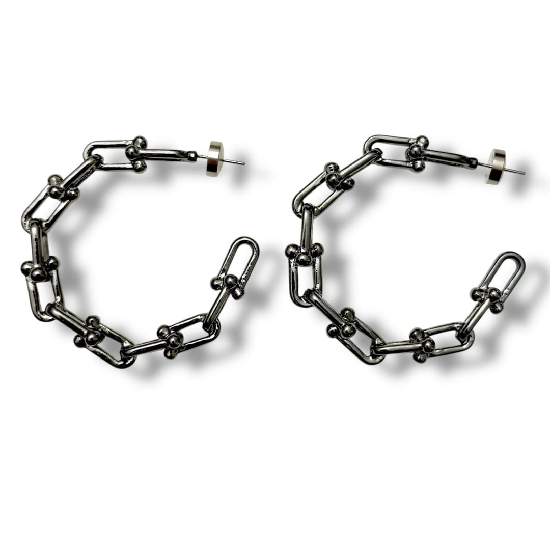 Grit Hoop Earrings - Black
