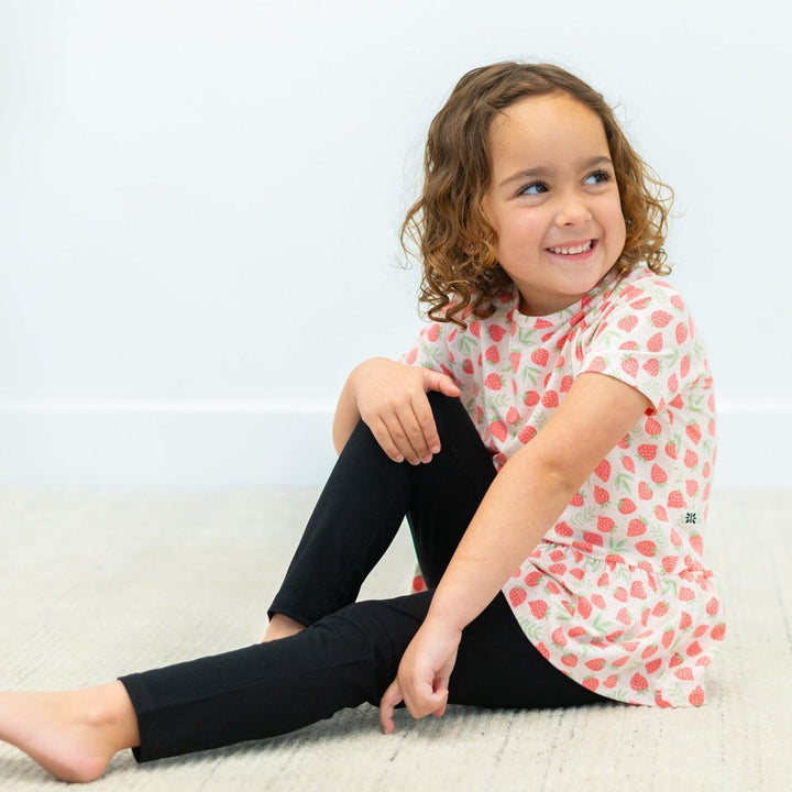 Ruffle Bottom Tee - Strawberry Basil