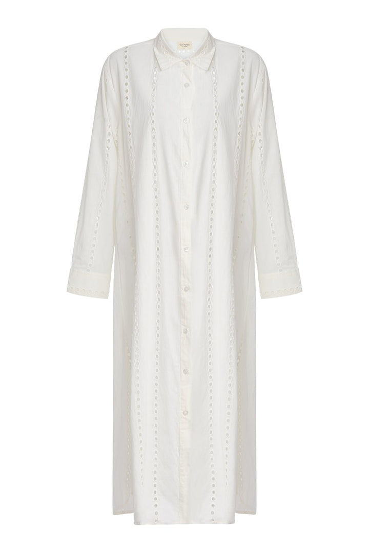 Positano Maxi Shirt Dress - White