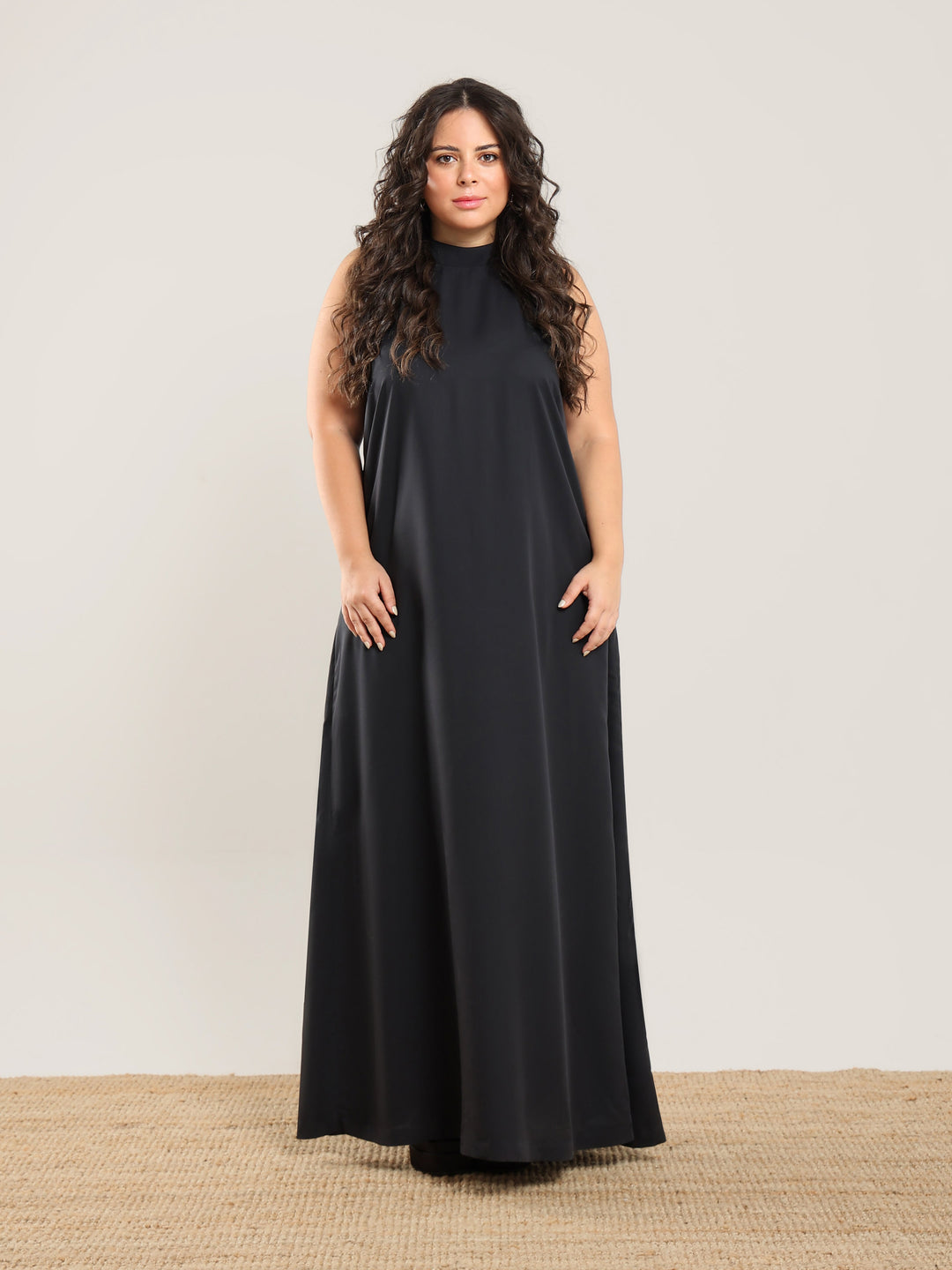 Tencel Halter Dress - Black