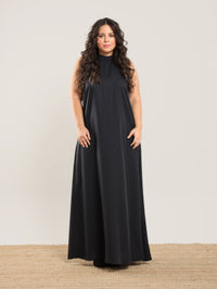 Tencel Halter Dress - Black