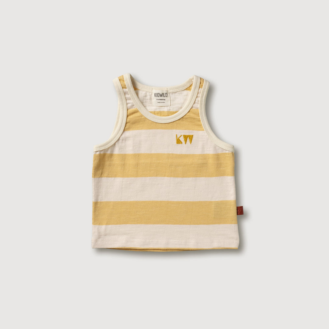 Organic Tank Top -  Yellow Stripe
