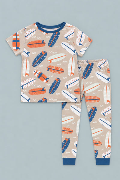 Big Kid Pajama Short Sleeve - Surfboards