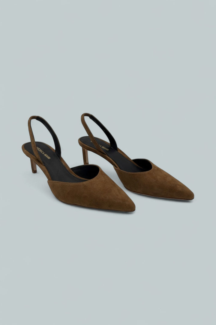 Caroline Suede Slingback Pump - Hazelwood