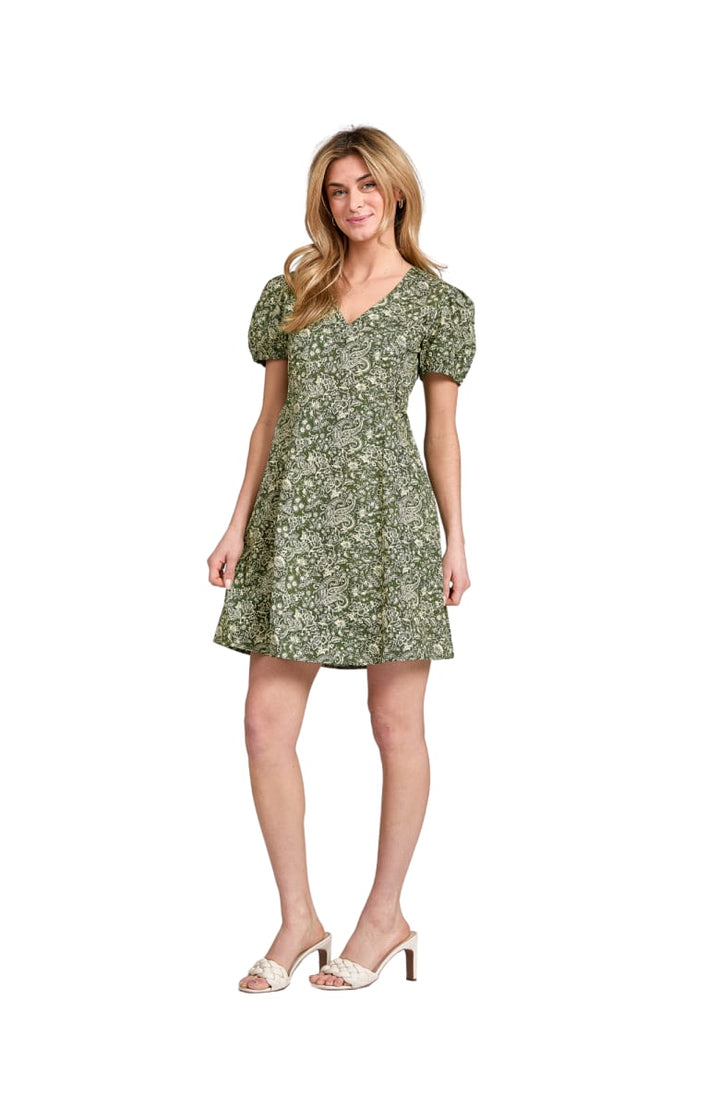 Eden Dress - Olive Paisley