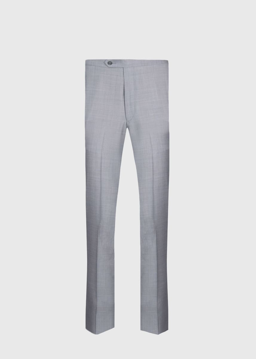 Textured Solid Wool Suit - Light Grey