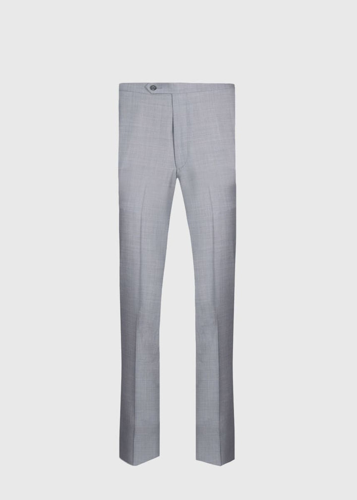 Textured Solid Wool Suit - Light Grey