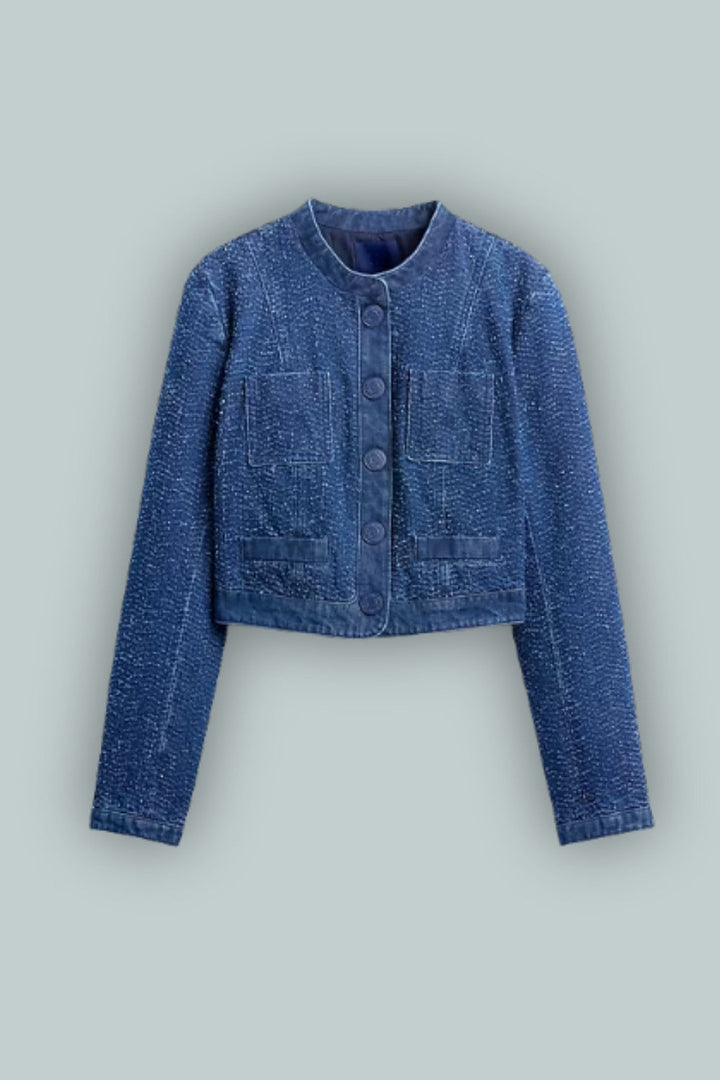 GapStudio Tweed Bouclé Cropped - Medium Wash