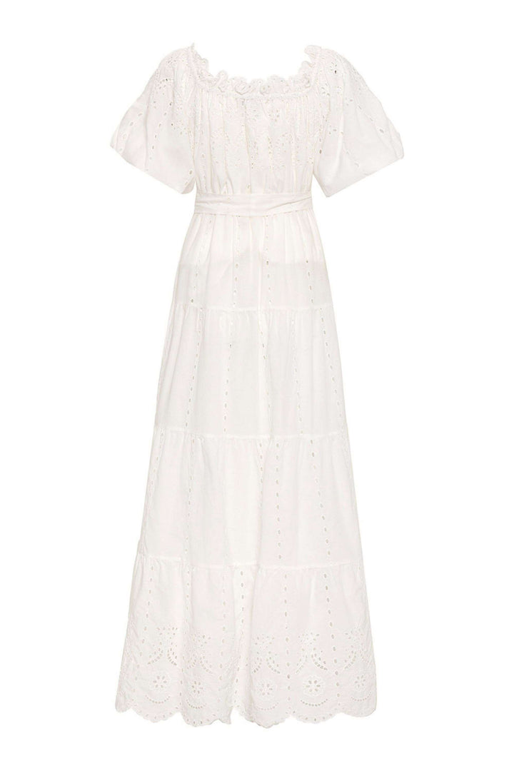 Embroidery Long Dress - off-white