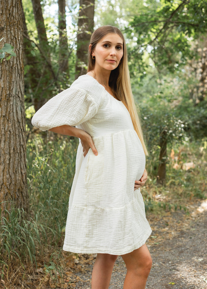 Sumin Cotton Gauze Dress - Cream