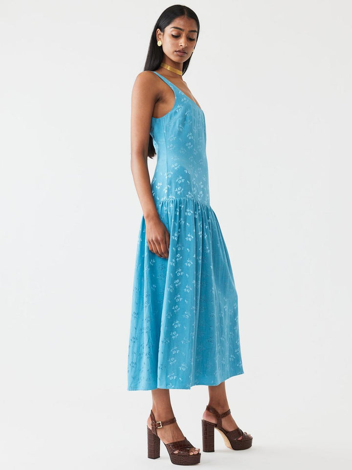 Ella Dress - Frozen Blue Bouquet - FINAL SALE