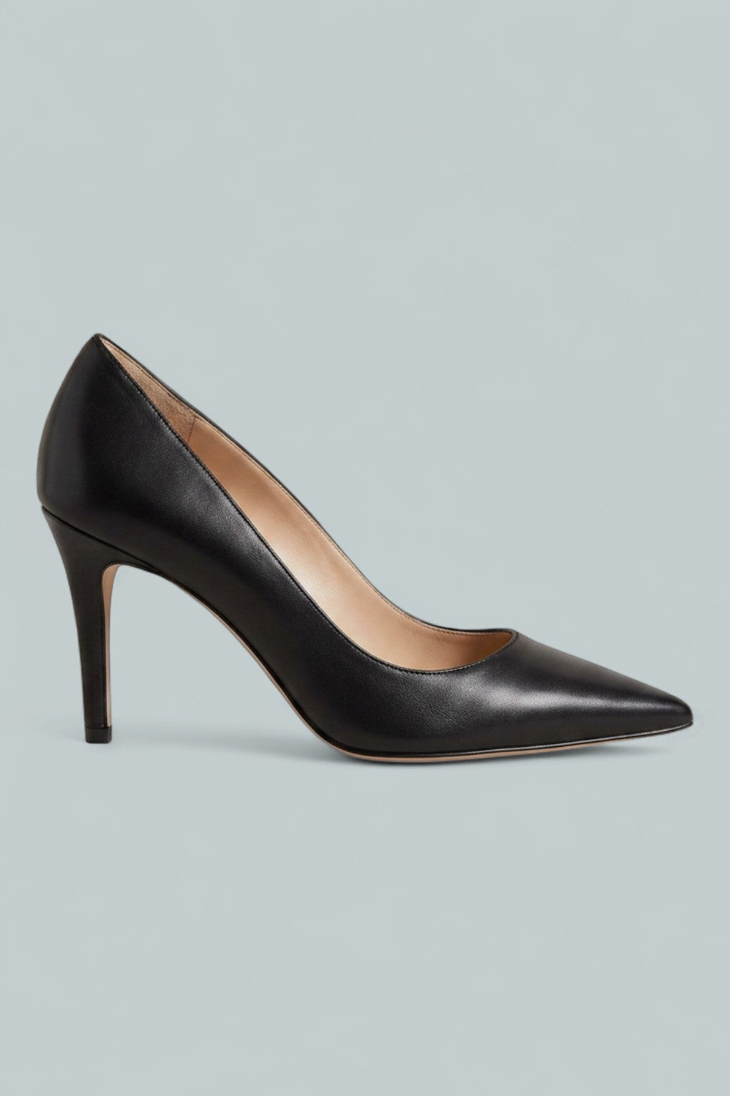 Power 85 Pumps - Black Smooth Leather
