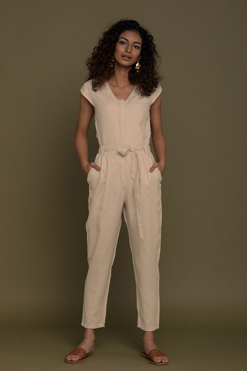 Evening Chai Jumpsuit - Neutral Beige
