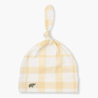 Top Knot Cap - Yellow Gingham