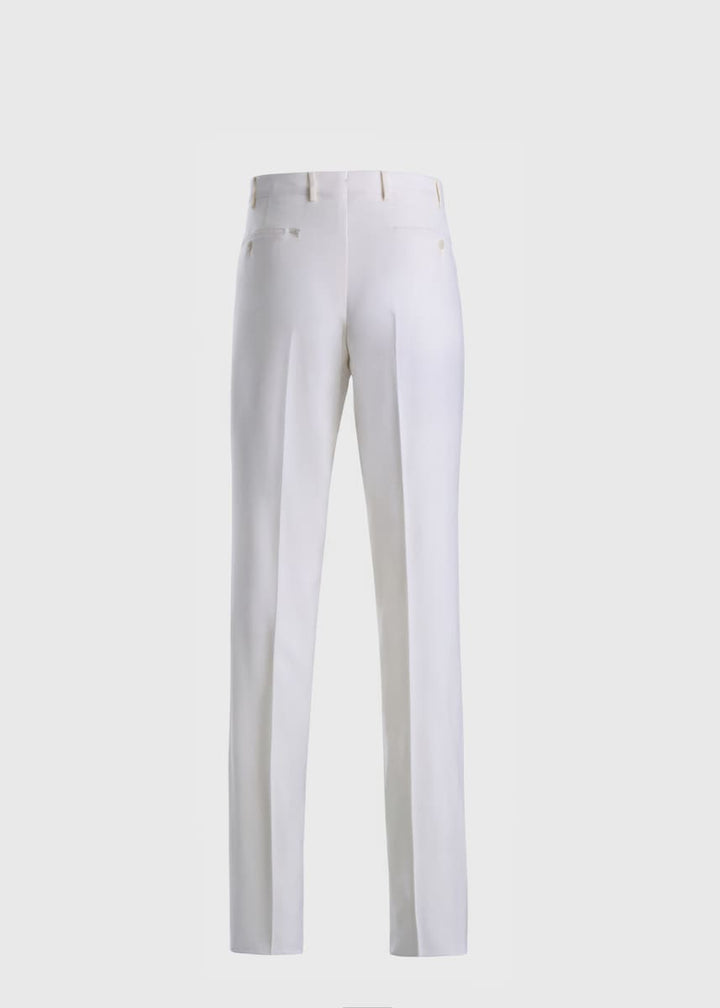 Super 130s Wool Clearcut Trouser - White
