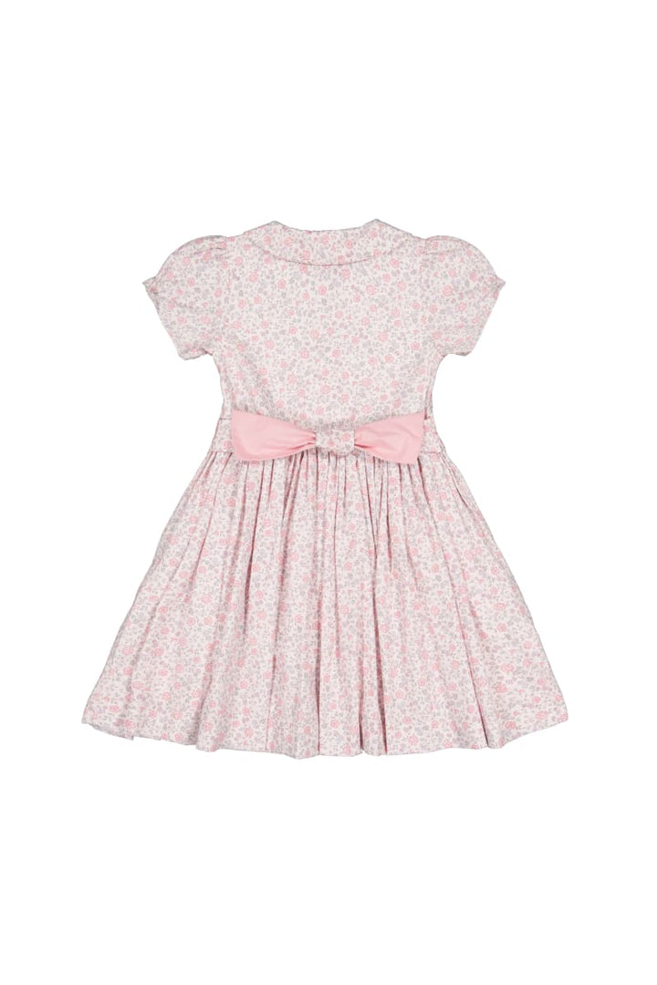 Violette Short Puff Smocked Dress - Floral/Pink