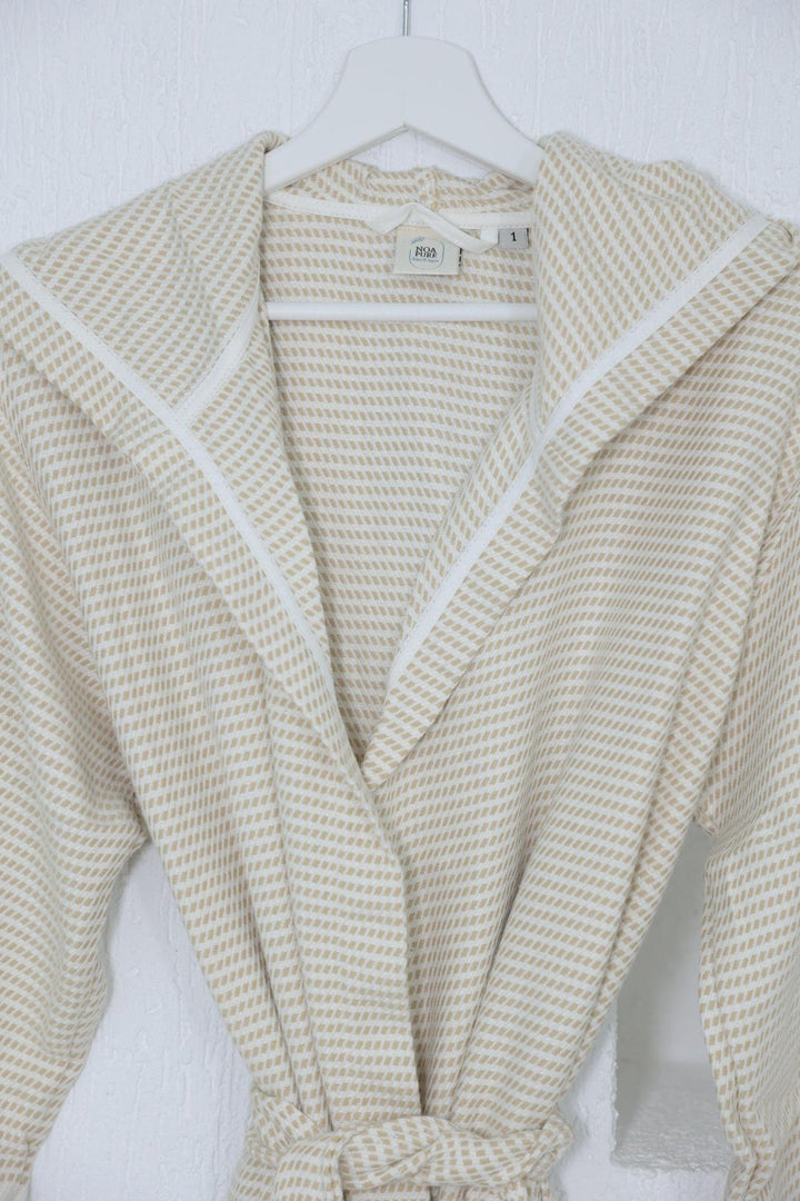 Cotton Yellow & White Bathrobe