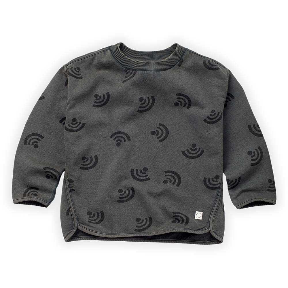 Wifi Print Sweatshirt - Asphalt Sweatshirts Sproet & Sprout 