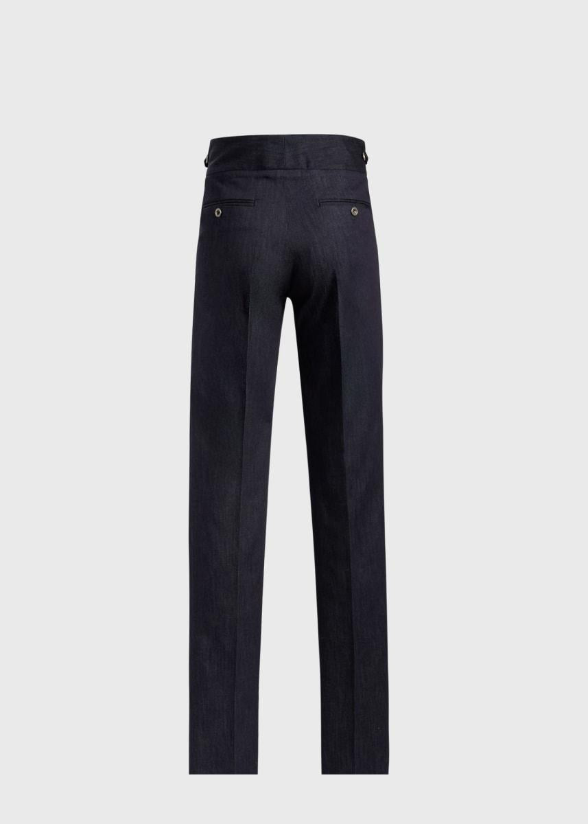 Pleated Denim Gurkha Pant - Denim