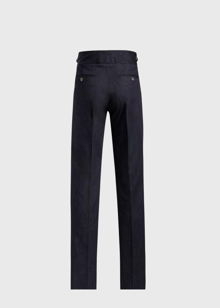 Pleated Denim Gurkha Pant - Denim