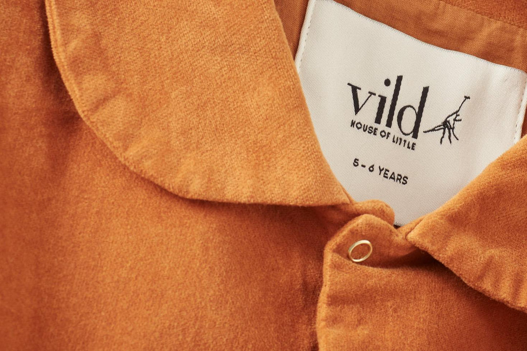 Baby Organic Cotton Velvet Jacket - Raw Sienna