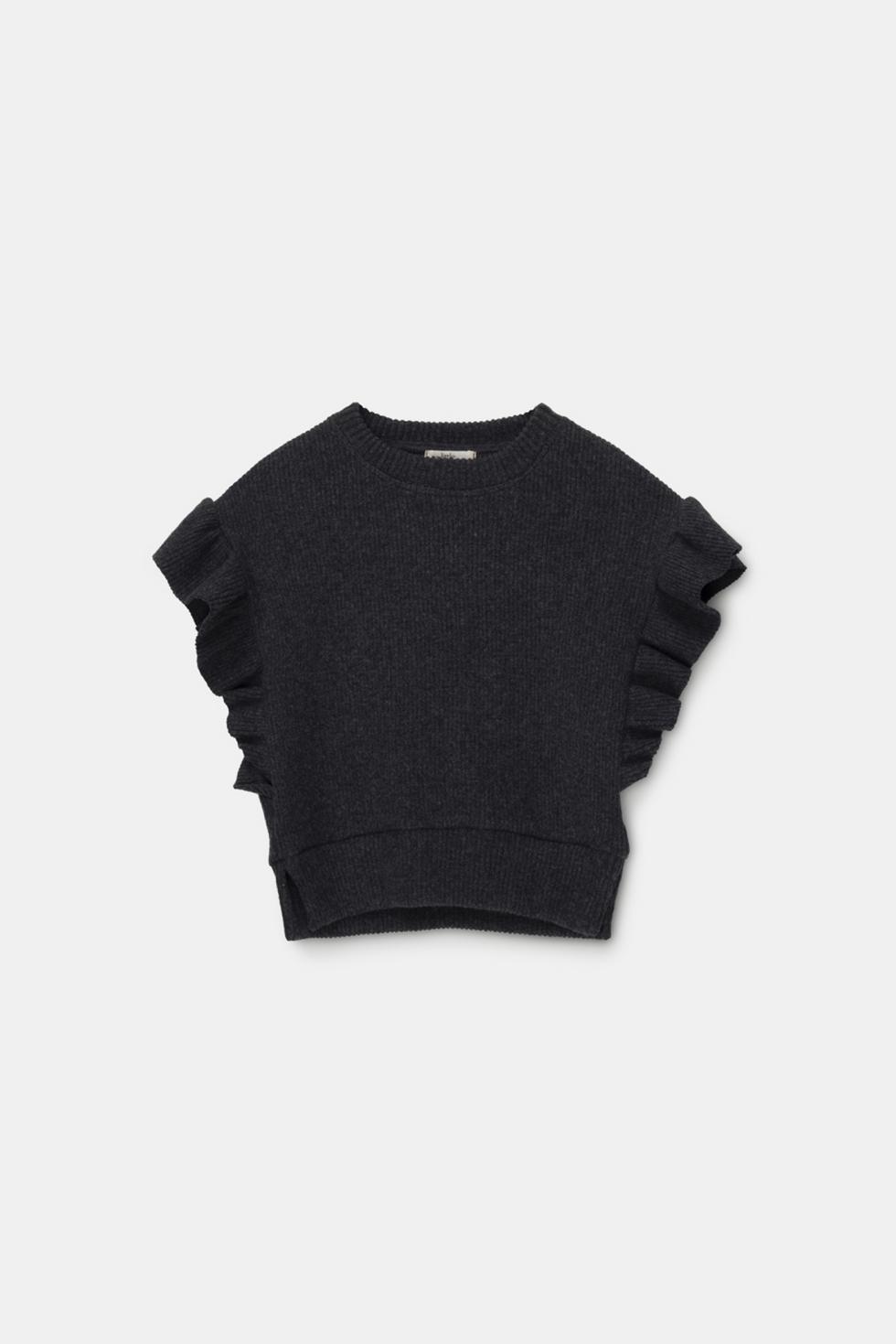 Organic rib vest - Dark grey