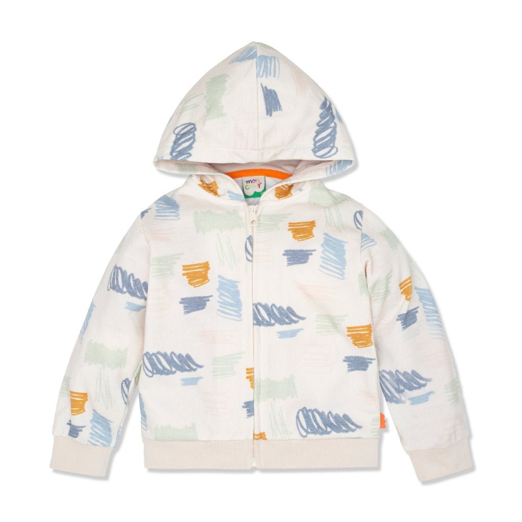 Scribble 2 Kid Zip-Up Hoodie - Natural/scribble