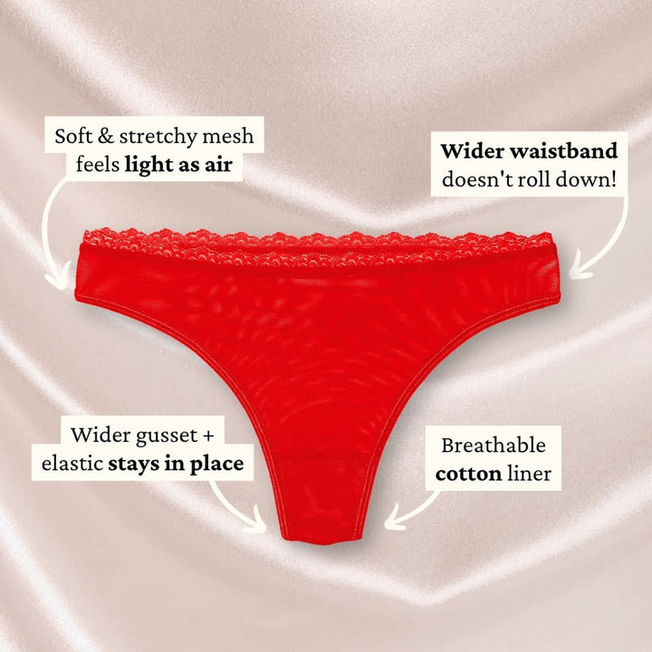 Lacey Everyday Thong - Rose Red