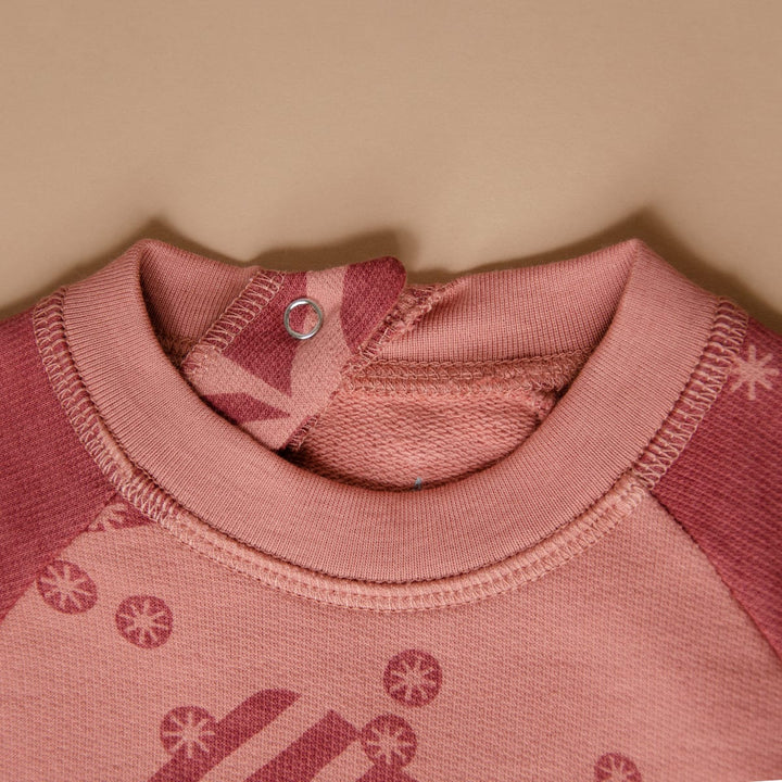 Organic Pima Cotton Sweatshirt Snowy Andes - Red