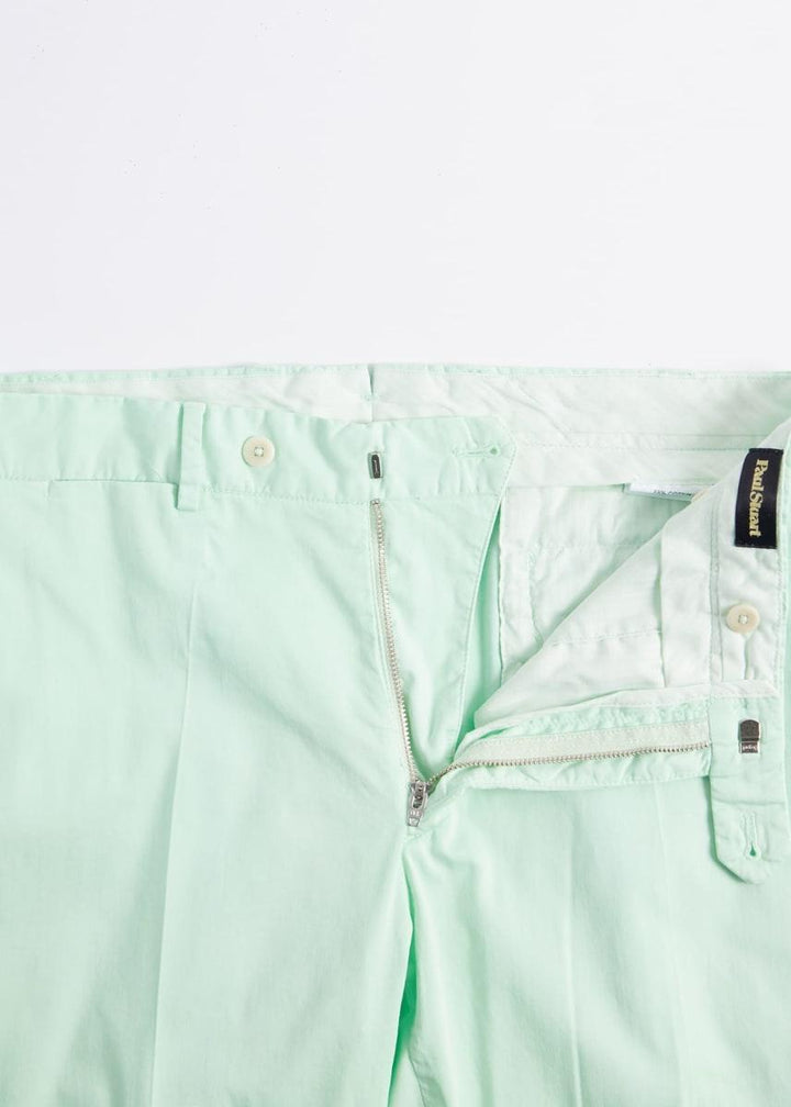 Cotton & Silk Garment Dyed Trouser - Mint