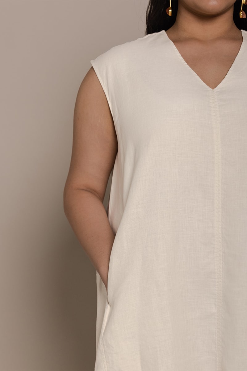 The Musical Dusk Dress - Shell Off/White
