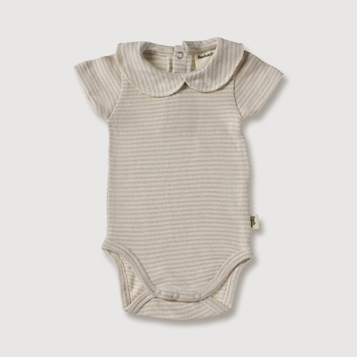 Collar Onesie - Stone Stripe