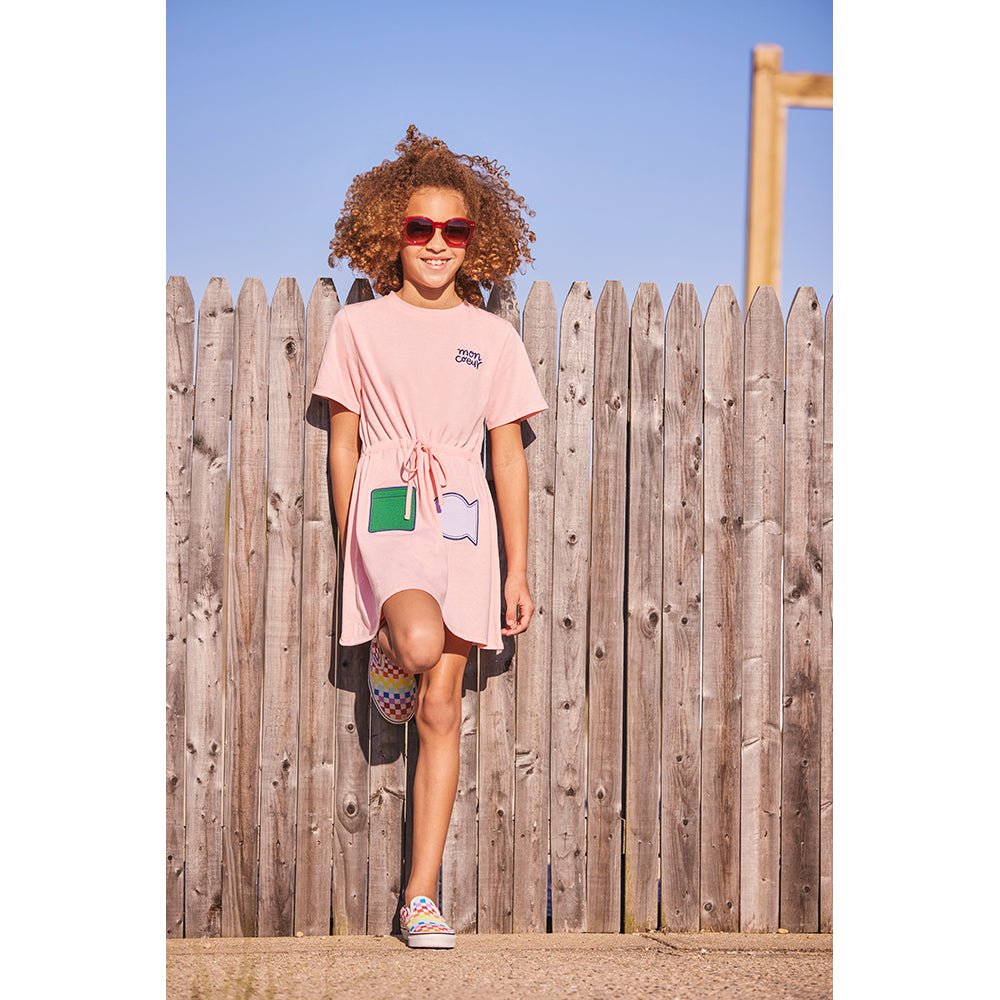 Rose Pink Patch Dress - Rose Pink