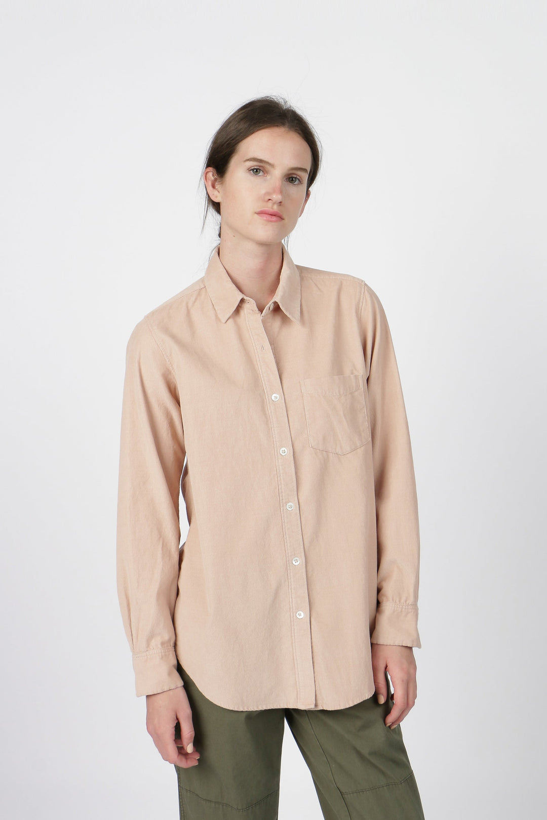 Corduroy Basic Shirt - Dusty Pink