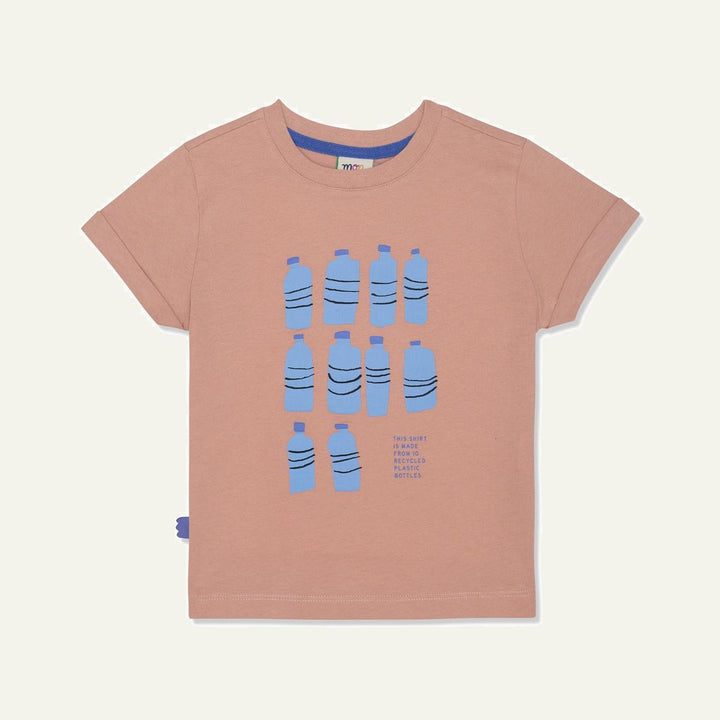 Recycled Cotton Ten Bottle Kid T-shirt - Misty Rose/della Blue