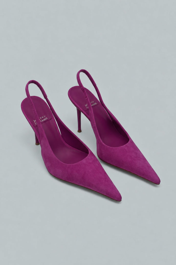 You Wish Slingback Pointed Toe Pump - Magenta Suede