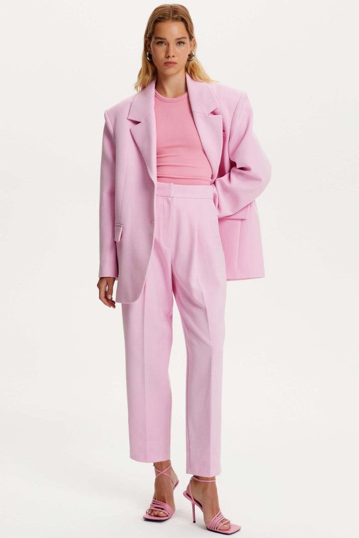 High Waist Carrot Pants - Pink