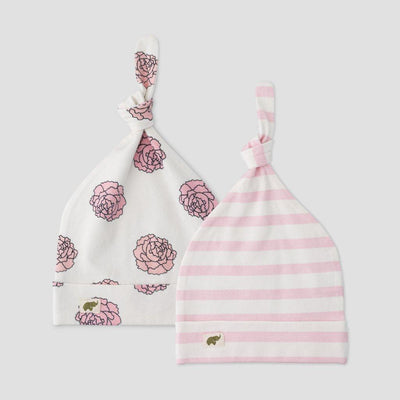 2 Pack Hat Bundle - Flower Power - 0-6m - Knot Hat