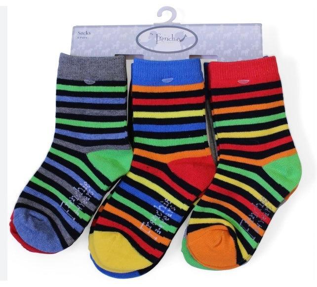 6-Pack Mid-Length Socks - Multi Stripe