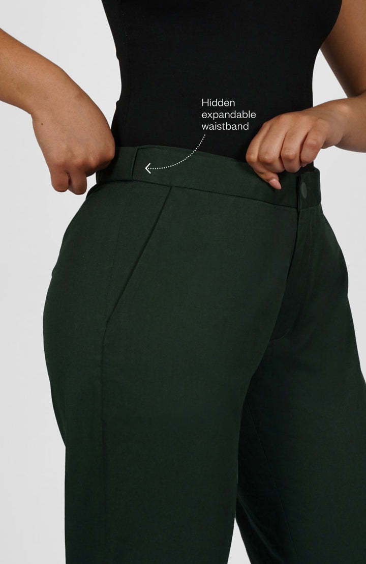 The Flex Waist Pant - Green