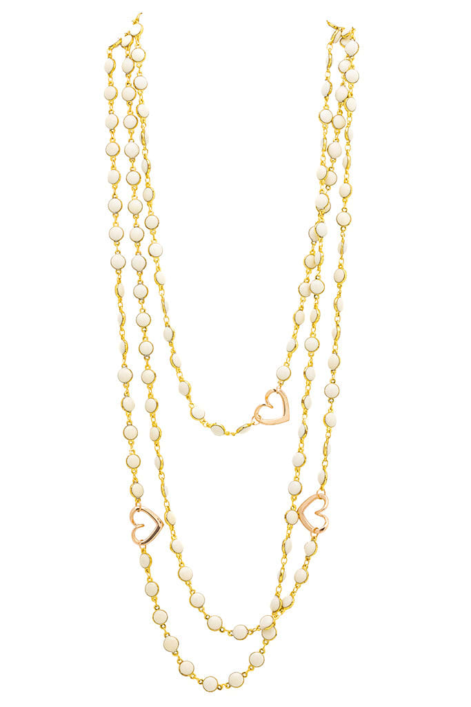 Love Story White Layered Necklace